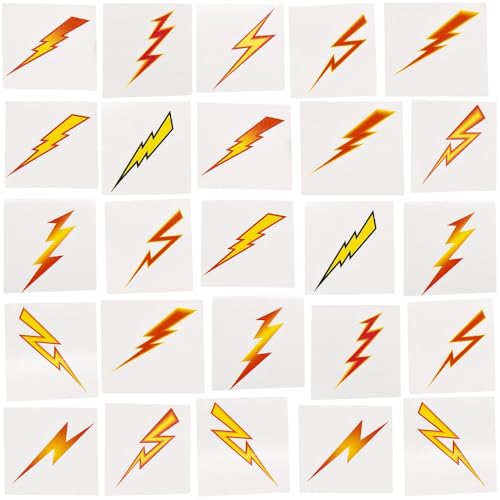 Lightning Bolt Temporary Tattoos Bulk 72-Pack Party Favors