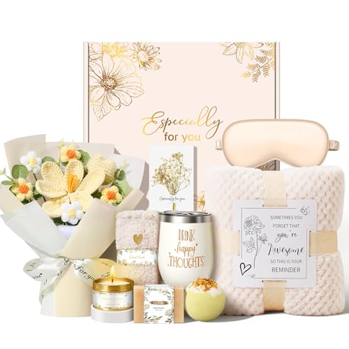 Self Care Spa Gift Basket Set for Women with Blanket