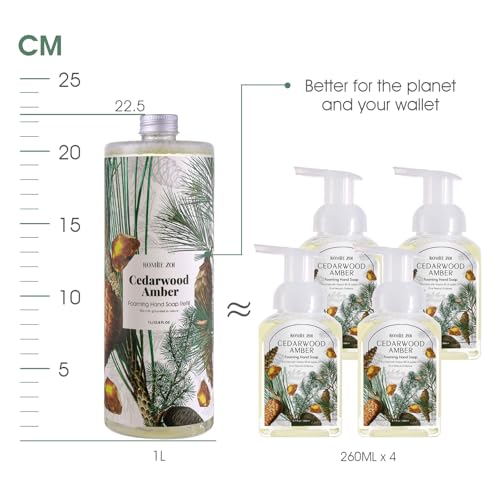 ROMIIE ZOI Cedarwood Foaming Hand Soap Refills - 3-Pack, 33.8 Fl Oz