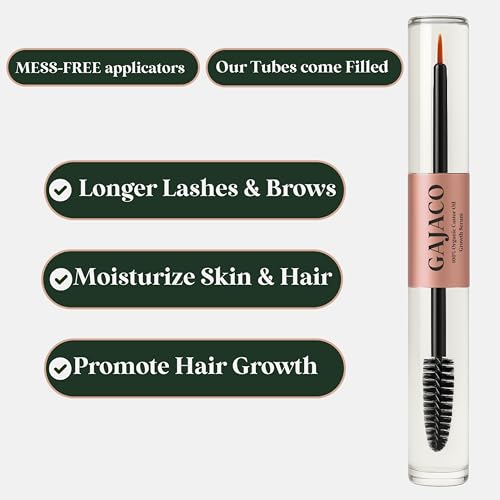 Organic Castor Oil Eyelash Growth Serum with Mascara Wand
