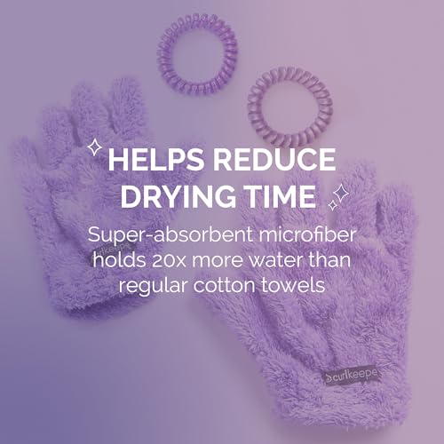 Curl Keeper Quick-Dry Styling Gloves - Microfiber Hair Towel