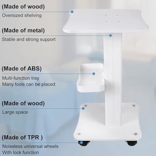 3-Tier Salon Rolling Cart with Lockable Wheels & Storage