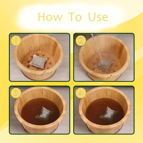 Grospe Natural Mugwort Herbal Foot Bath Bags for Relaxation & Foot Care