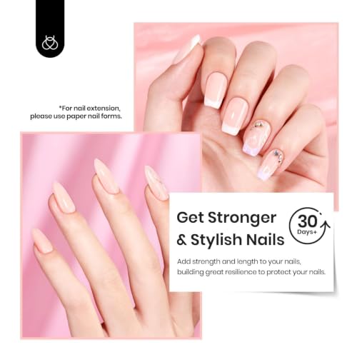 Beetles Nude Builder Gel 8 in 1, 15ml Peach Pink - Peel & Hard Nail Extension