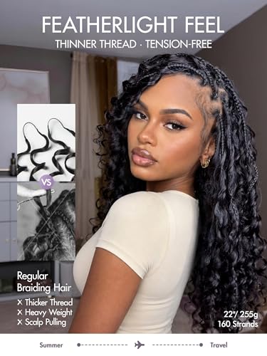 LUVME Deep Wave Crochet Hair for Black Women - 22 Inch, 50g