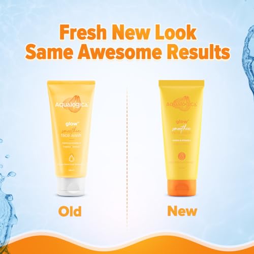 Aqualogica Glow+ Smoothie Face Wash | with Vitamin C & Papaya | Gently Cleanses Dirt & Impurities | Helps Reveal Healthy Glowing Skin | 3.38 Fl Oz/100ml