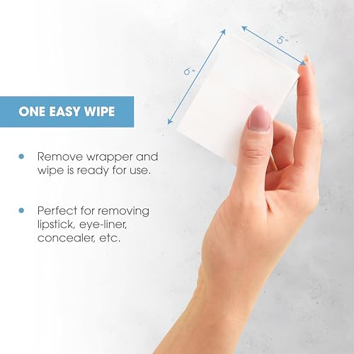 Diamond Wipes Makeup Remover Face Wipes with Vitamin E - 50 Count, Light Blue