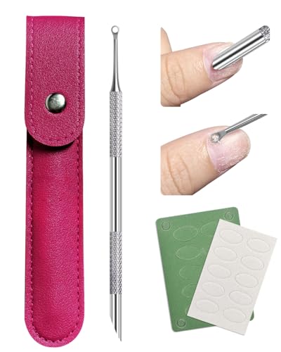 Stainless Steel Dual-Ended Cuticle Pusher Tool with Grit Nail Files & Bag