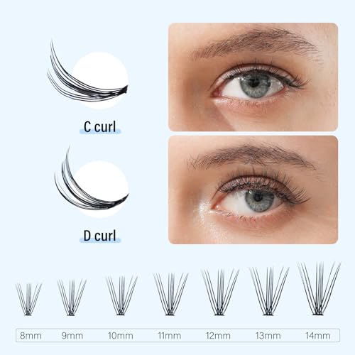 20D Lash Clusters 280pcs DIY Eyelash Extensions 8-14mm