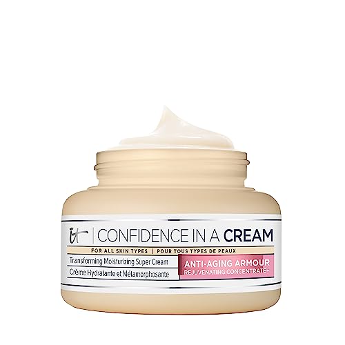 IT Cosmetics Confidence in a Cream - Hydrating & Anti Aging Face Moisturizer, Visibly Reduces Fine Lines & Wrinkles, Up To 48H Hydration, Repairs Skin Barrier, Squalane & Ceramides, For All Skin Types