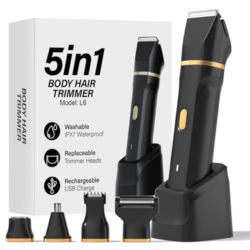 Bikini Trimmer for Women,5 in 1 Waterproof Electric Razors for Women Pubic Facial Nose Body Leg Hair Removal, Anniversary Birthday Christmas gifts for women self care, Stocking Stuffers for Teen Girls
