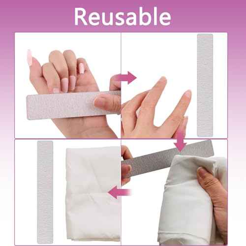 3PCS Professional Reusable Double-Sided 100/180 Grit Washable Nail File