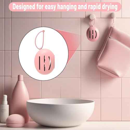 Silicone Makeup Sponge Holder, Triple-Sided Breathable Beauty Blender Case for Travel and Daily Use, Shatterproof Storage, Quick-Drying, and Fits Sponges - Pink