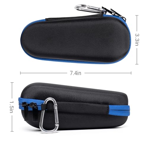 Nincha Electric Razor Case for Braun Series 3, 5, 7, 9 Shavers, Hard Shell EVA Travel Case with Charger Storage, Shaver Protective Carrying Case with Carabiner, Black&blue, 18.8 x 18 x 3.8 cm