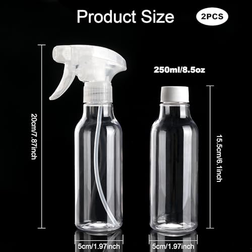 Cosywell Spray Bottles 8.8oz 2 Pack - Adjustable Mist/Stream Nozzle
