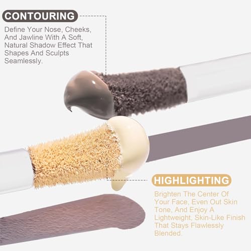 Brenqe Liquid Contour & Highlighter Stick 02 Fair With Warm Undertones – Under Eye Brightening & Face Sculpting Makeup