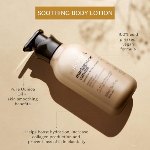 Nativa SPA by O Botic?rio, Madagascar Vanilla Moisturizing Body Lotion, Fragranced Skin Moisturizer with Purified Quinoa Drops, 13.5 Ounce