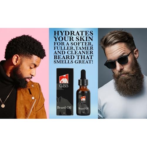 G.B.S Men's Grooming Set - Wood Beard Comb, Tortoise Beard and Mustache Comb 3 3/8in and 30ml Citrus Scented Beard Oil