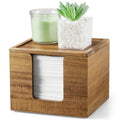 Acacia Wood Face Towel Holder Box - Makeup Organizer with Lid