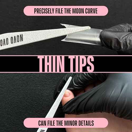 NOVO OVO Thin Nail File 10 PCS Professional Double Sided Extra Slim,Reusable,Emery Board(100/180 Grit) Nail Styling Tools for Home and Salon,Manicure Pedicure Tool and Nail Buffering Files