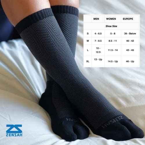Zensah Bunion Ease Sock - Corrector Relief Sock for Bunions Women and Men - Toe Separator Sock Design
