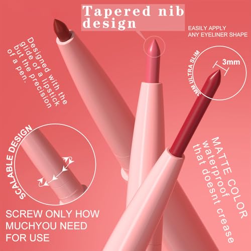 12-Color Matte Lip Liner Set, Waterproof & Long-Lasting