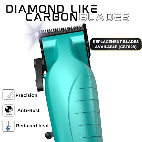 Supreme Trimmer Vader Clipper with DLC Taper Blade STC5098 | 210 Min Run Time 7500 RPM Hair Trimmer | Professional Brushless Motor Barber Clipper | Light Blue