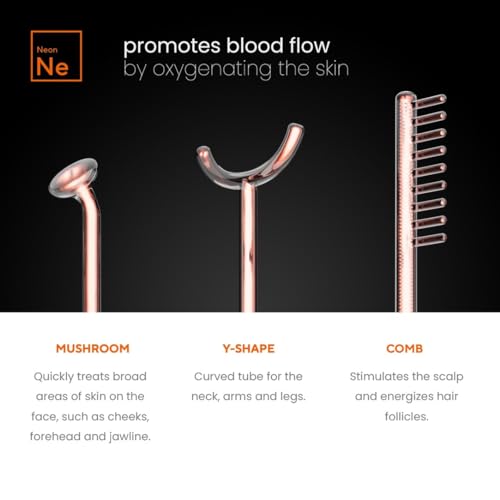 NuDerma Professional Skin Therapy Wand – 6 Argon & Neon Wands