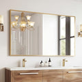 Sweetcrispy 30" x 48" Modern Bathroom Mirror with Gold Frame