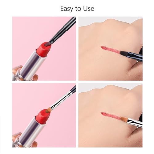 Retractable Lip Brush with Cap - Makeup Applicator for Lipstick & Gloss