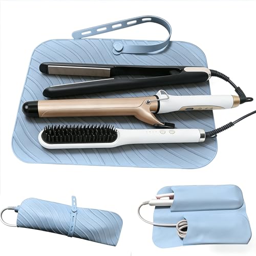 Heat Resistant Silicone Mat Pouch for Curling Iron & Styling Tools