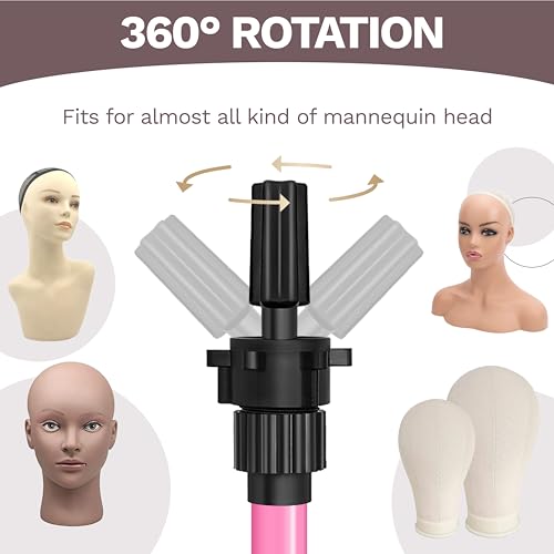 Adjustable Wig Stand Tripod 50" with Tool Tray - Hairdressing