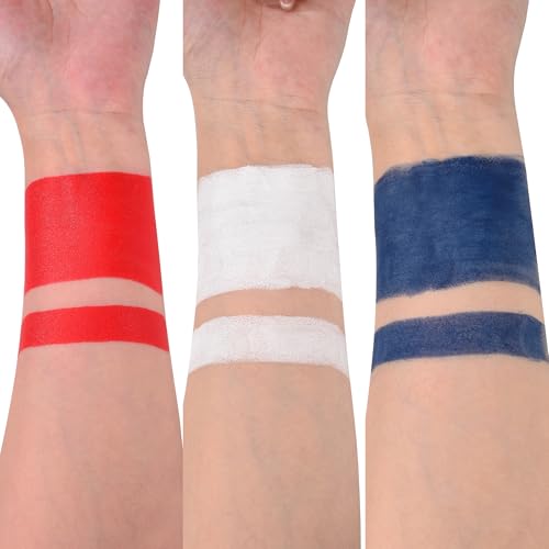 TRI-COLOR EYE BLACK STICK, Anti-Glare Eyeblack For Baseball Football Softball Lacrosse Accessories, Sweat-Proof Eye Black Grease Paint, Smooth & Long Lasting, Rich Full Coverage Color