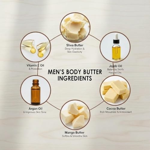 Body Butter for Men Pack of 2, Cologne Scented Moisturizer Gift Set for Men