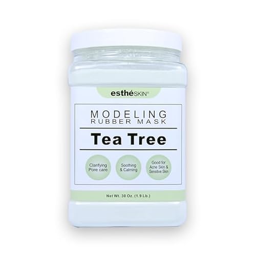 Peel Off Type Modeling Rubber Mask Powder Jar for Facial Skin Care Treatment (30oz) 850g, Measuring Spoon Included (30oz, 109.Tea Tree)