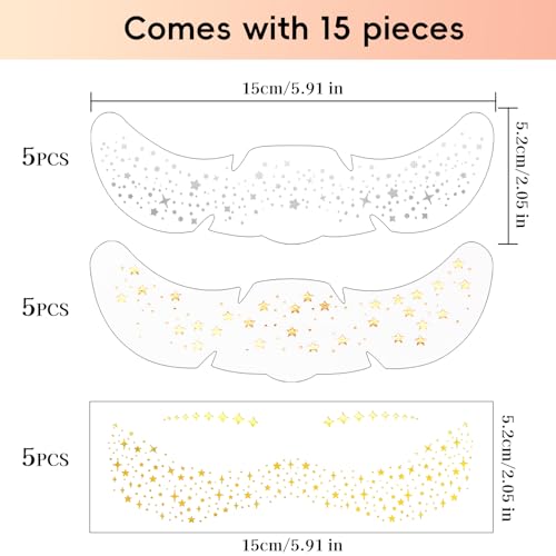 Glitter Freckles Face Tattoo - 15 Waterproof Temporary Patches