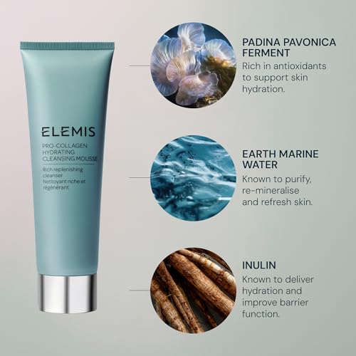 ELEMIS Pro-Collagen Hydrating Cleansing Mousse 4.23 Fl Oz - Gentle Step 2 Facial Cleanser for Sensitive & Dry Skin