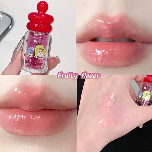4-Piece Fruit Flavored Lip Gloss Oil Set | Hydrating Honey Pot