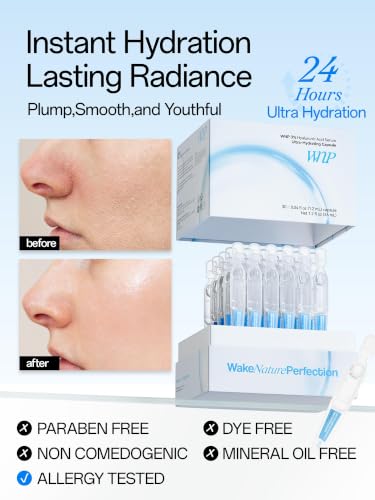 WNP Hyaluronic Acid Serum 3% - Ultra Hydrating Anti-Aging Moisturizer for Sensitive Skin | 30 Single-Use Vials