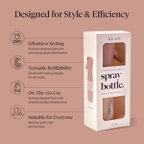 Kitsch Continuous Spray Bottle for Hair – 150ml Terracotta Fine Mist Sprayer