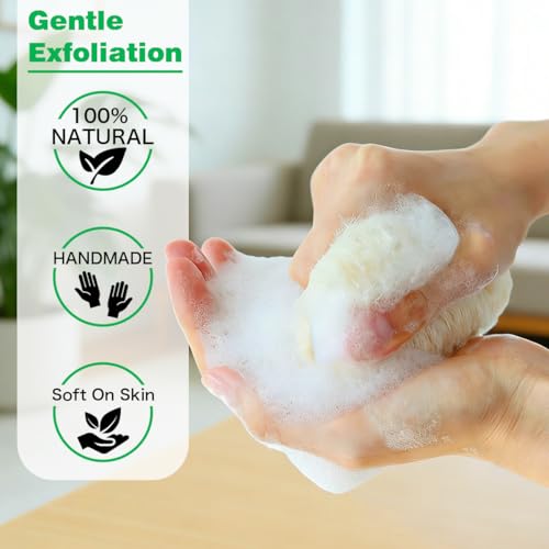 Natural Loofah Sponges, 4 Pack - Organic Body Scrubber