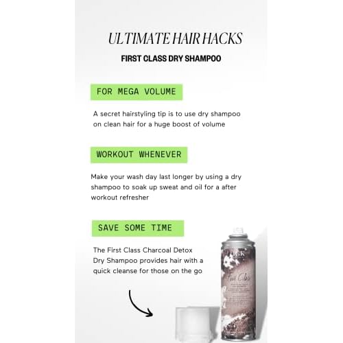 IGK FIRST CLASS Charcoal Detox Dry Shampoo Travel | Volume + Soothes Scalp + Balance Oil | Vegan + Cruelty Free | 2 Oz