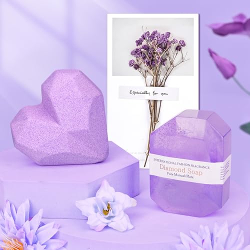 Mothers Day Gifts for Mom,Valentines Birthday Mothers Day Basket for Mom from Daughter Son, Relaxing Spa Gifts Set with Luxury Flannel Purple Blanket,Great Birthday Mother's Day Ideas for Women