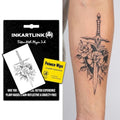 INKARTLINK Large Rose Sword Temporary Tattoos - Waterproof