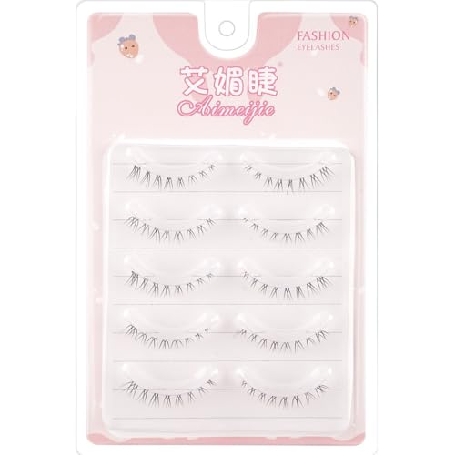 LASGOOS Lower Lash False Eyelashes 5 Pairs Clear Band