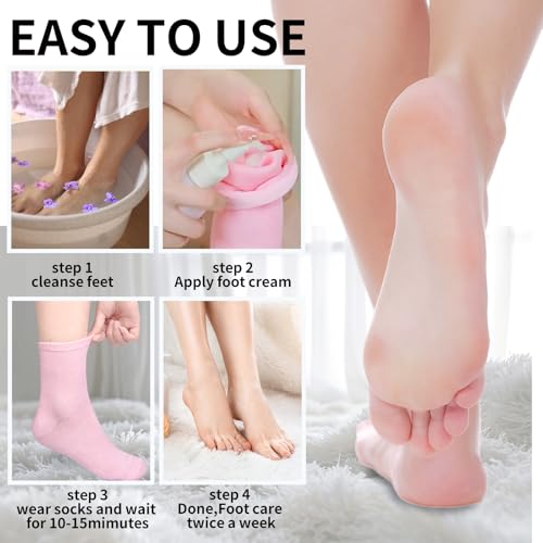 Moisturizing Gel Socks for Soft, Cracked Feet - Reusable Foot Care