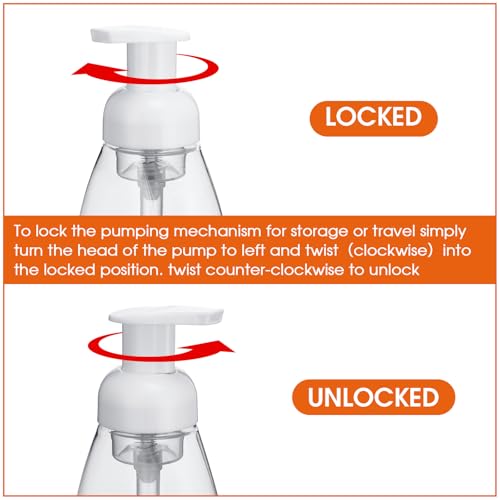 eBoot 24 Pcs Foaming Soap Dispenser Foaming Pump Bottle Travel Hand Soap Pump Foam Dispenser Bottle Plastic Press Bottles Empty Refillable Plastic Container for Liquid Shampoo (10 oz)