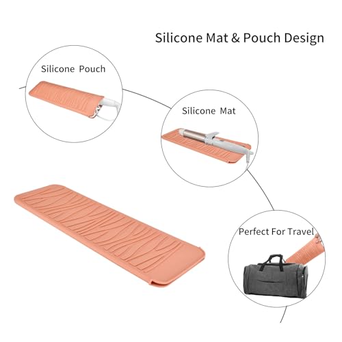 Silicone Heat Resistant Travel Pouch for Straighteners, Crimping Irons, Curling Wands, Flat Irons, and Hair Styling Tools