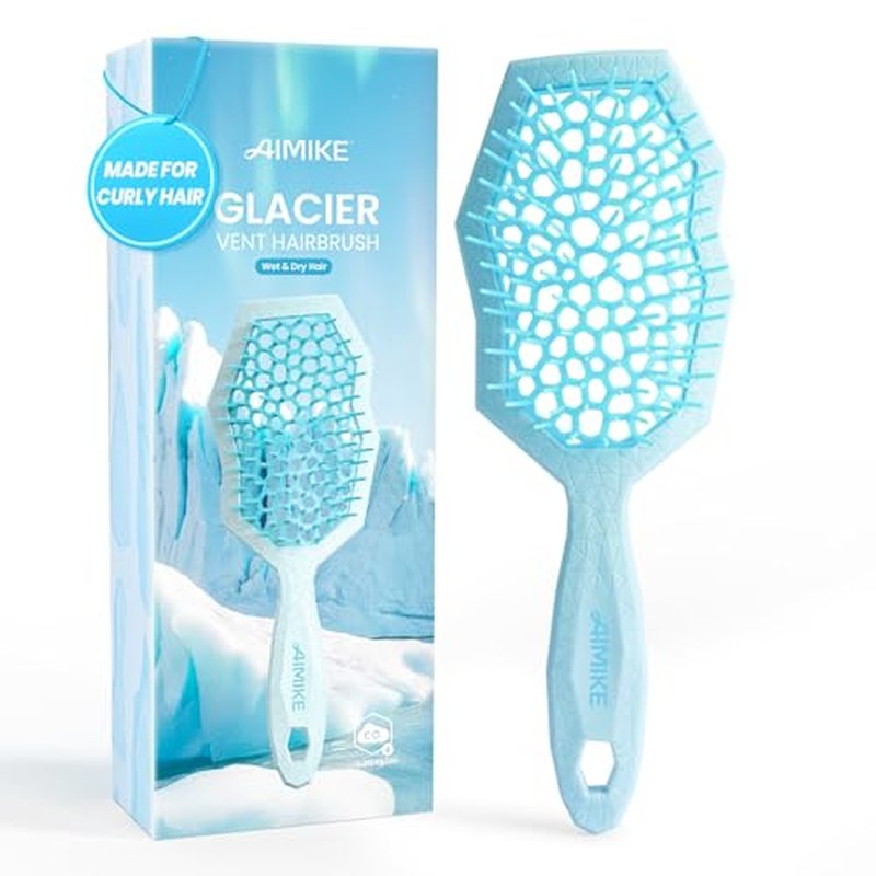 AIMIKE Glacier Detangling Brush for Curly Hair 2c-4c