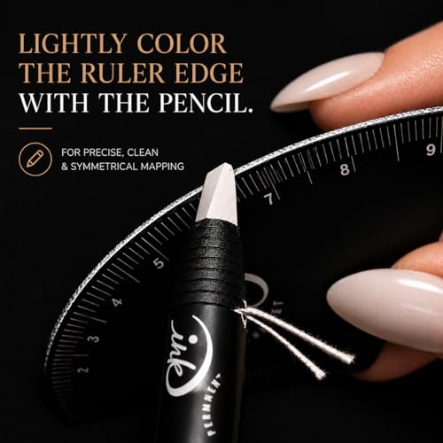 Brow Mapping Kit with Aluminum Ruler & 2 Peel-Off Pencils